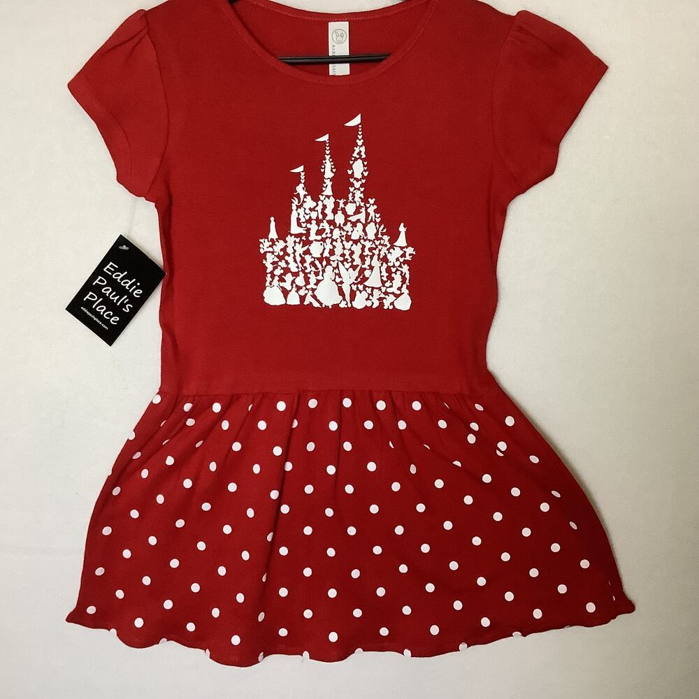 Disney Castle Disney Character Red Polka Dot Dress Size 2 - Rabbit Skins Brand